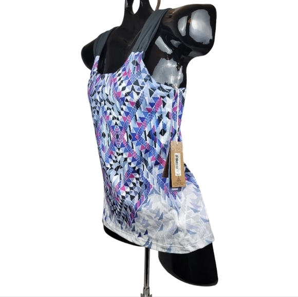 **NWT** PRANA PHOEBE INDIGO PRINT FIREFLY  TOP LONG TANK - Picture 3 of 6